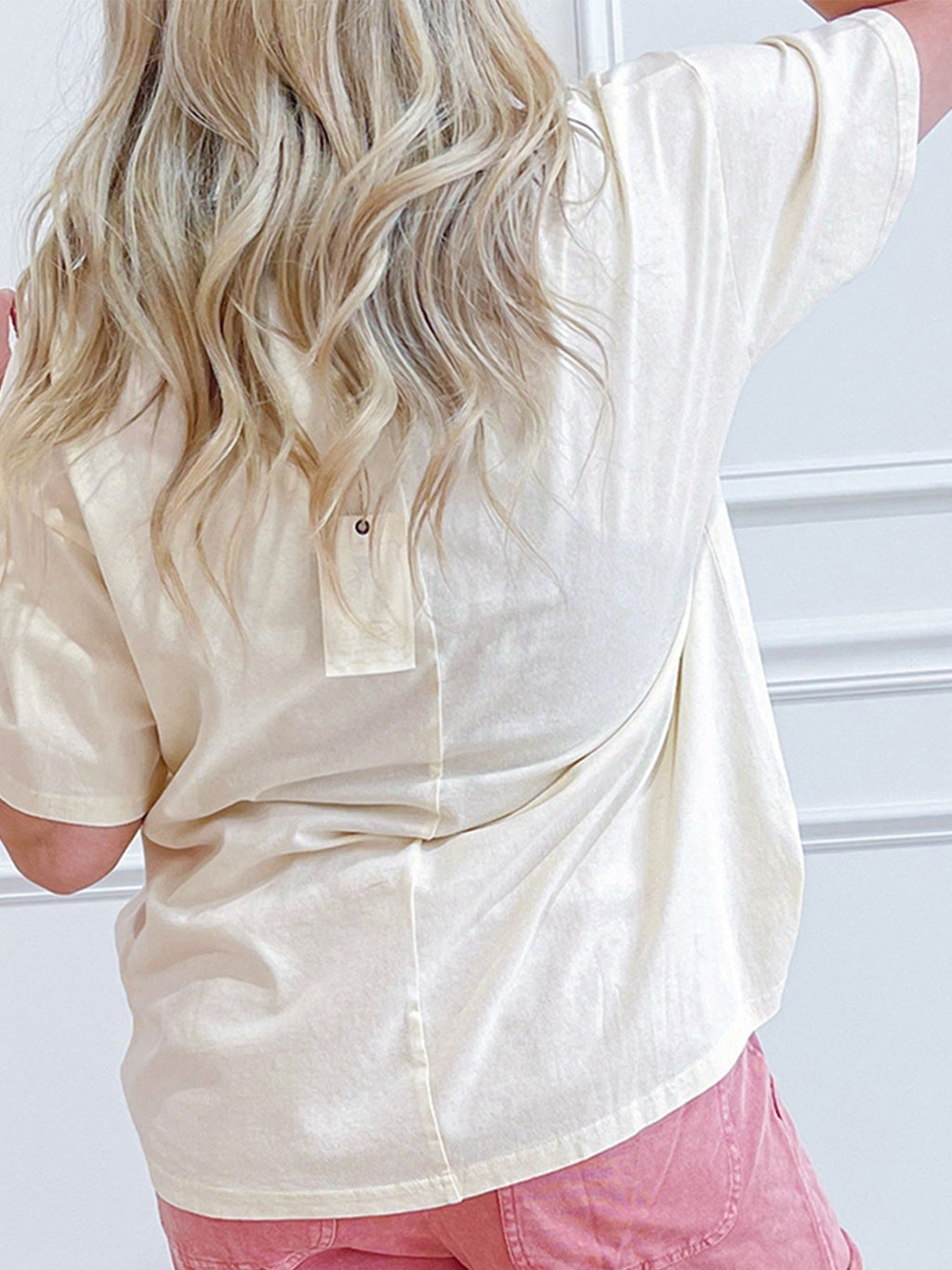 Star Print Stud Detail Cotton Jersey Top product image 3