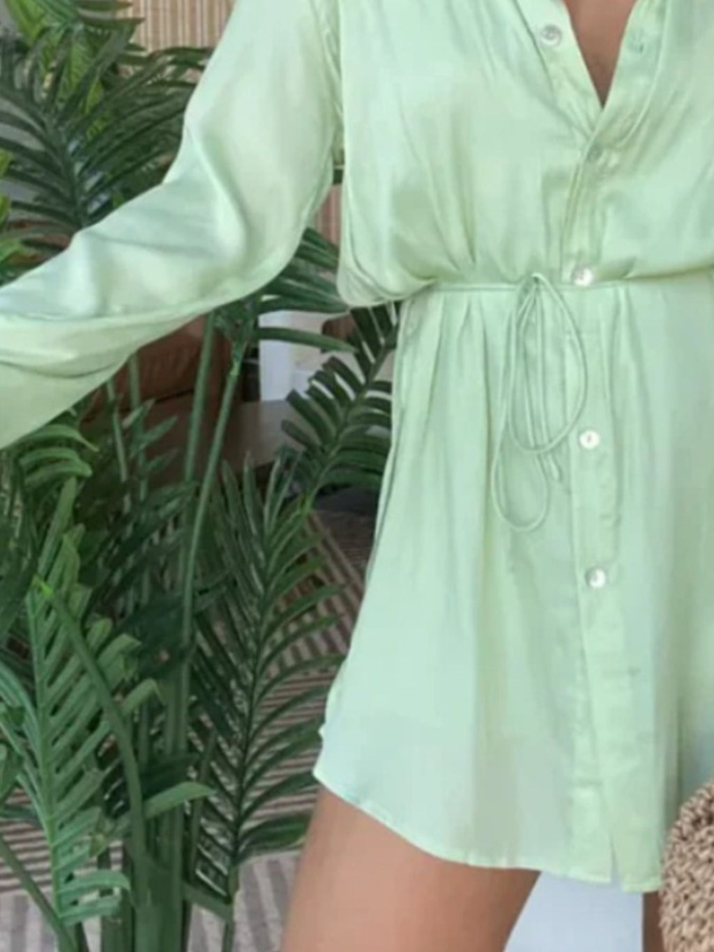 Full Size Button-Down Mini Shirt Dress product image 3