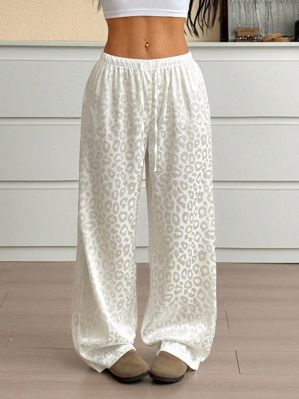 Leopard Print Wide Leg Pants product image 1