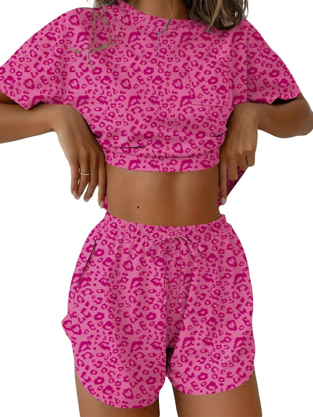 Printed Round Neck Tee and Shorts Set product image 7