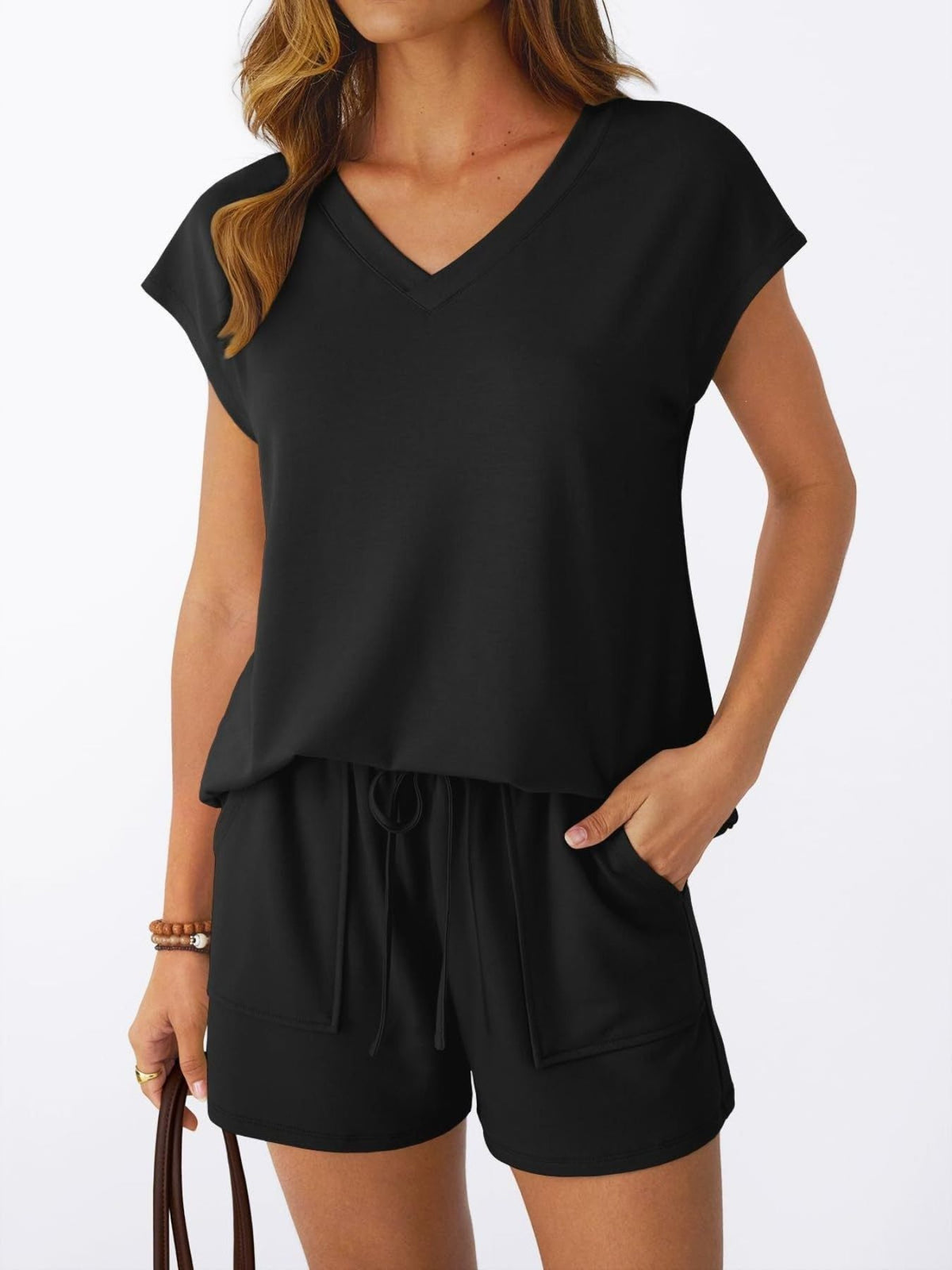 Casual V-Neck T-Shirt and Shorts Set product image 7