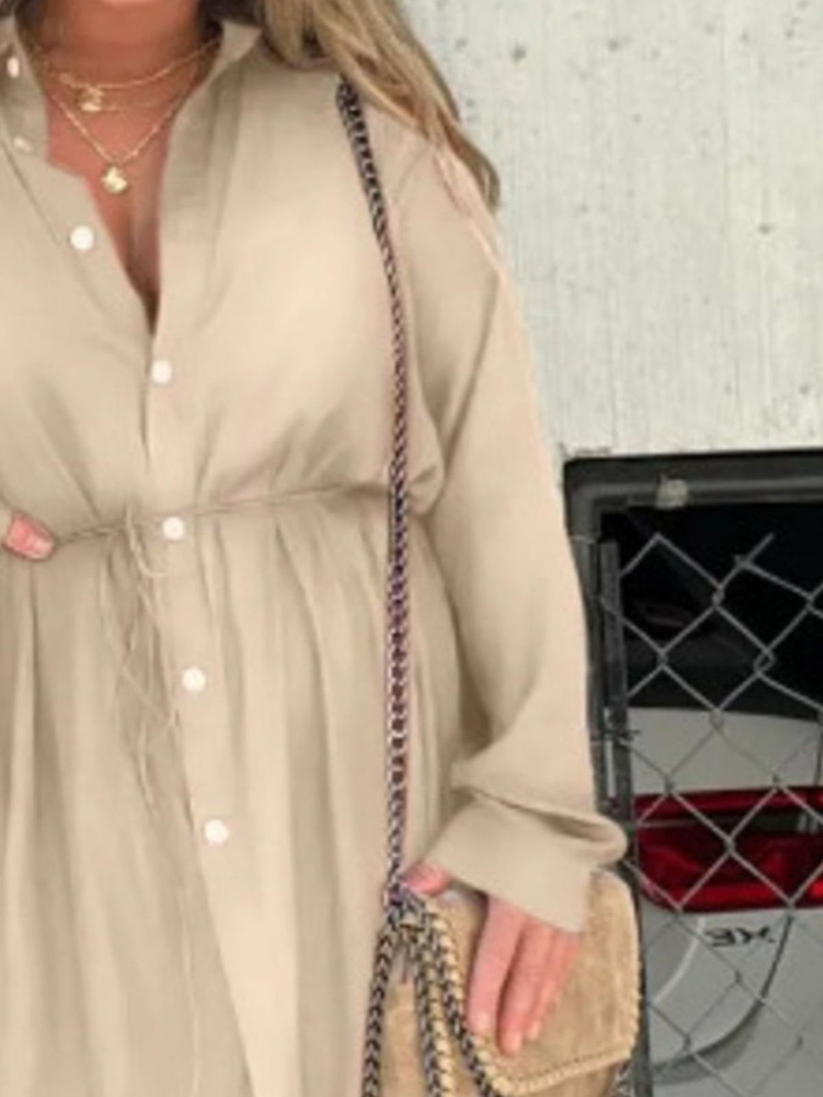 Full Size Button-Down Mini Shirt Dress product image 14