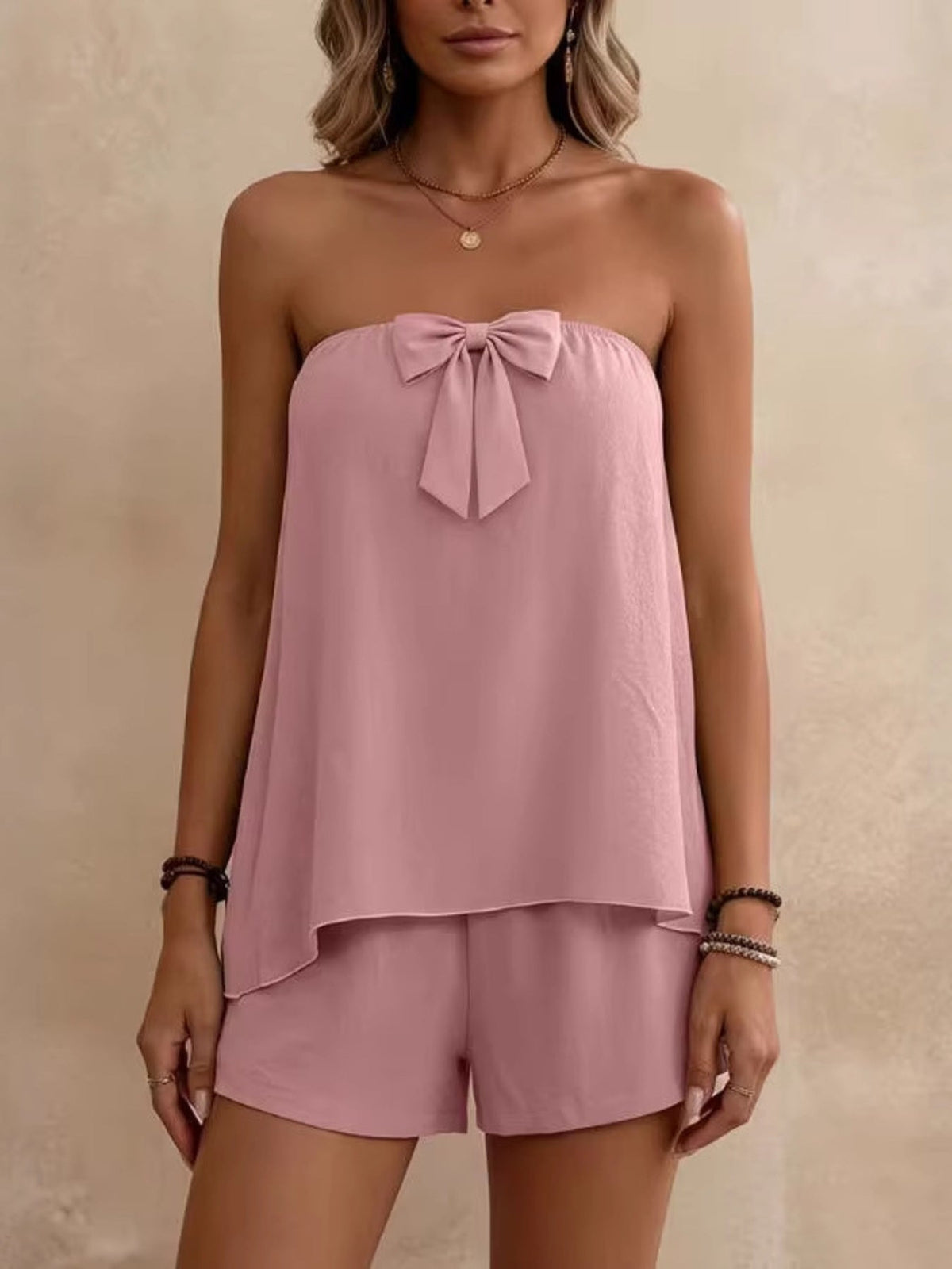 Bowknot Tube Top & Shorts Set product image 1