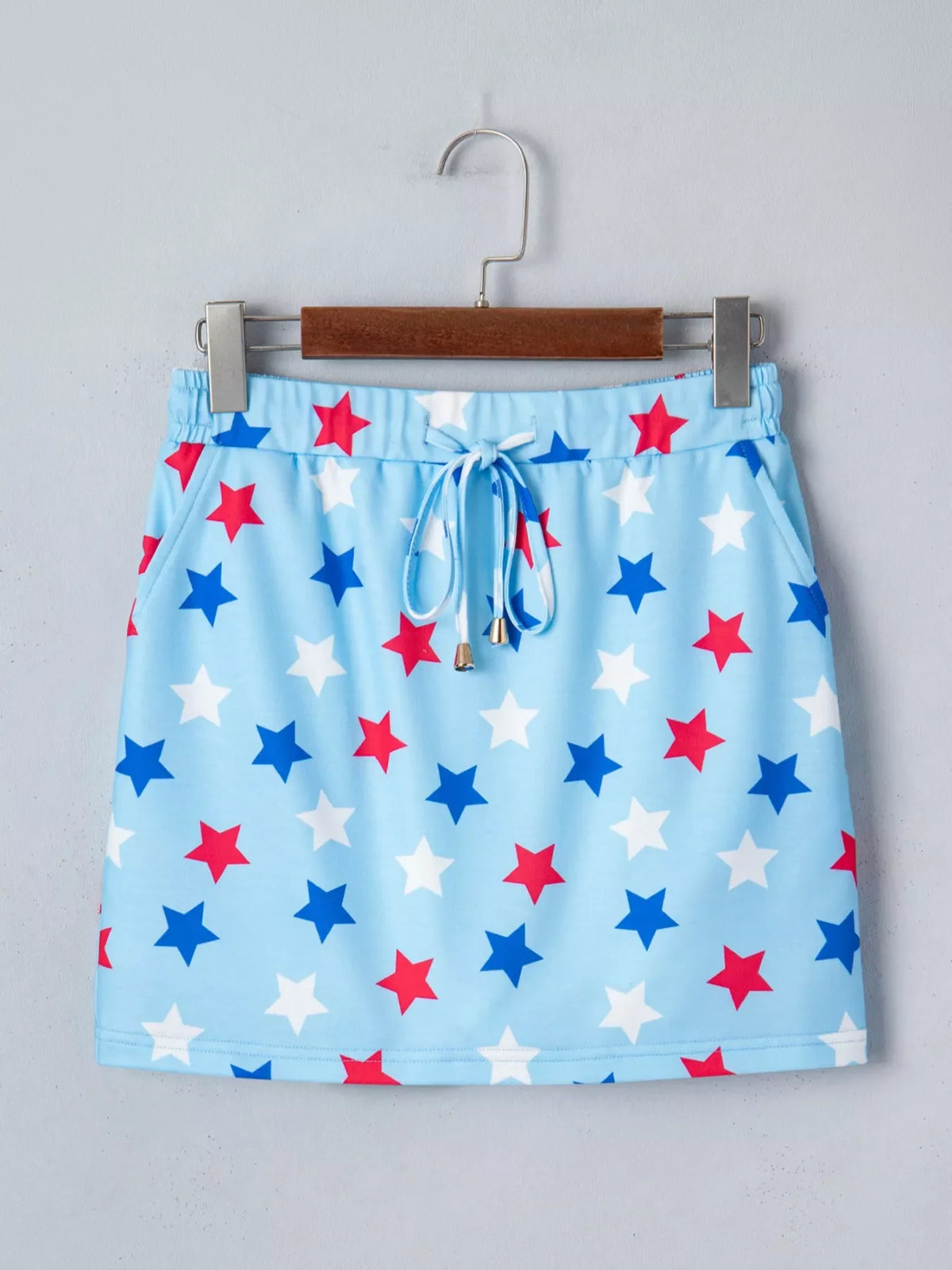 Patriotic Star Printed Beaded Drawstring Mini Skort product image 6