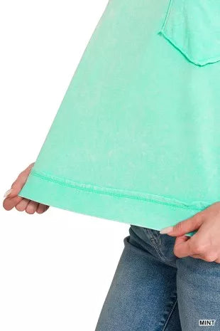 Acid Washed Round Neck Short Sleeve Oversized T-Shirt product image 4