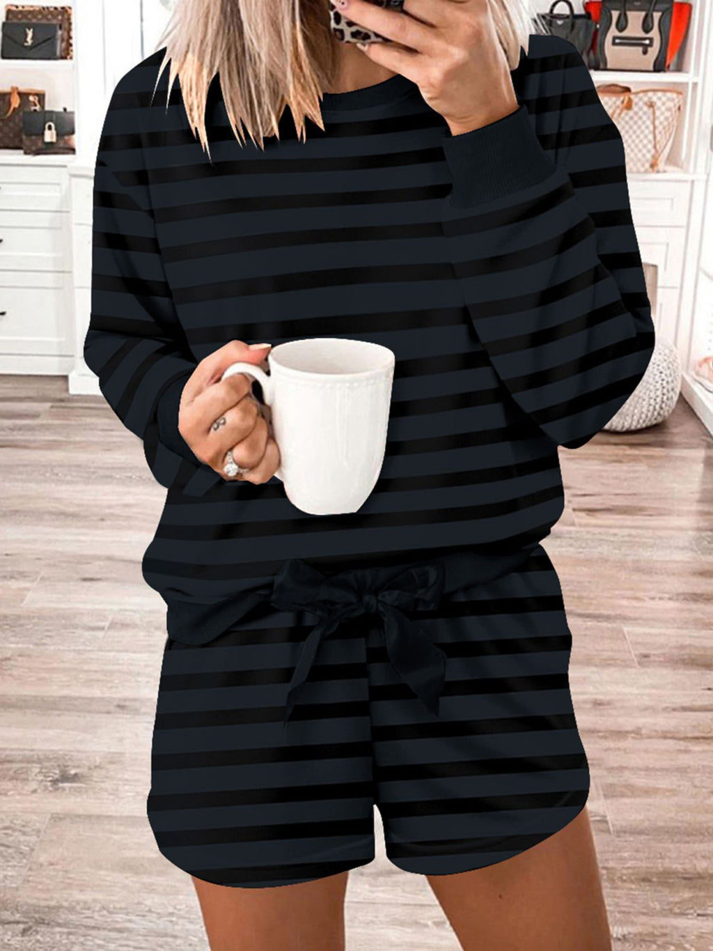Long Sleeve Top and Shorts Two Piece Set product image 3