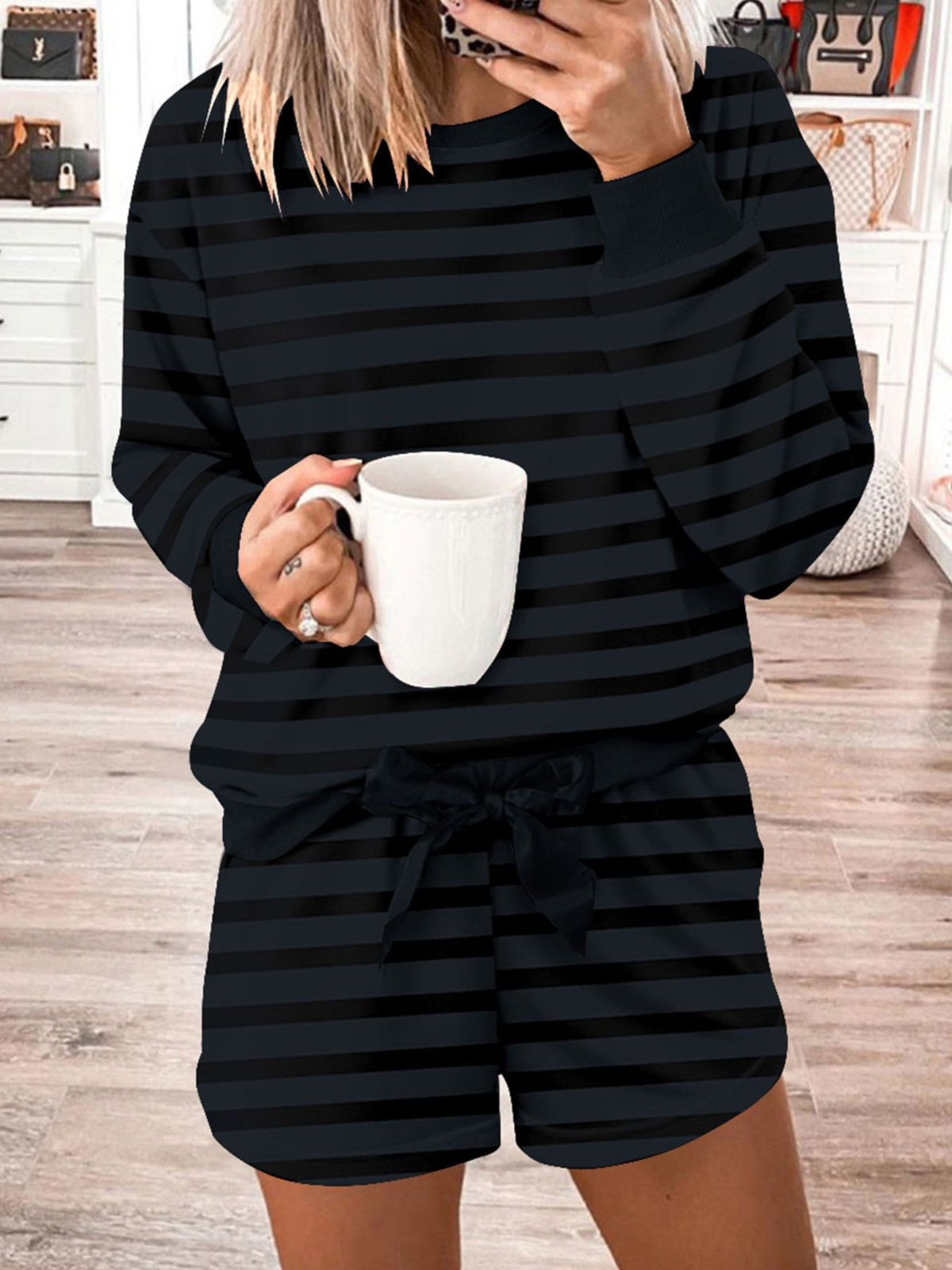 Long Sleeve Top and Shorts Two Piece Set product image 3
