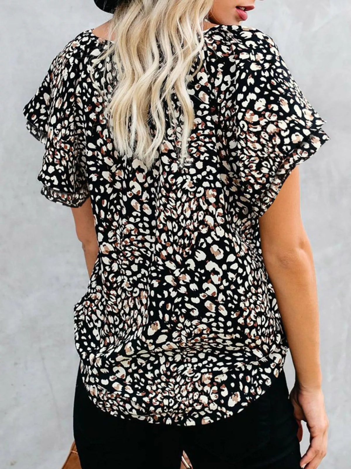 Full Size Floral Print V-Neck Shirt product image 9
