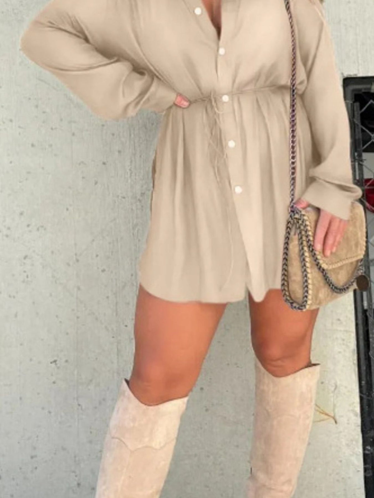 Full Size Button-Down Mini Shirt Dress product image 15