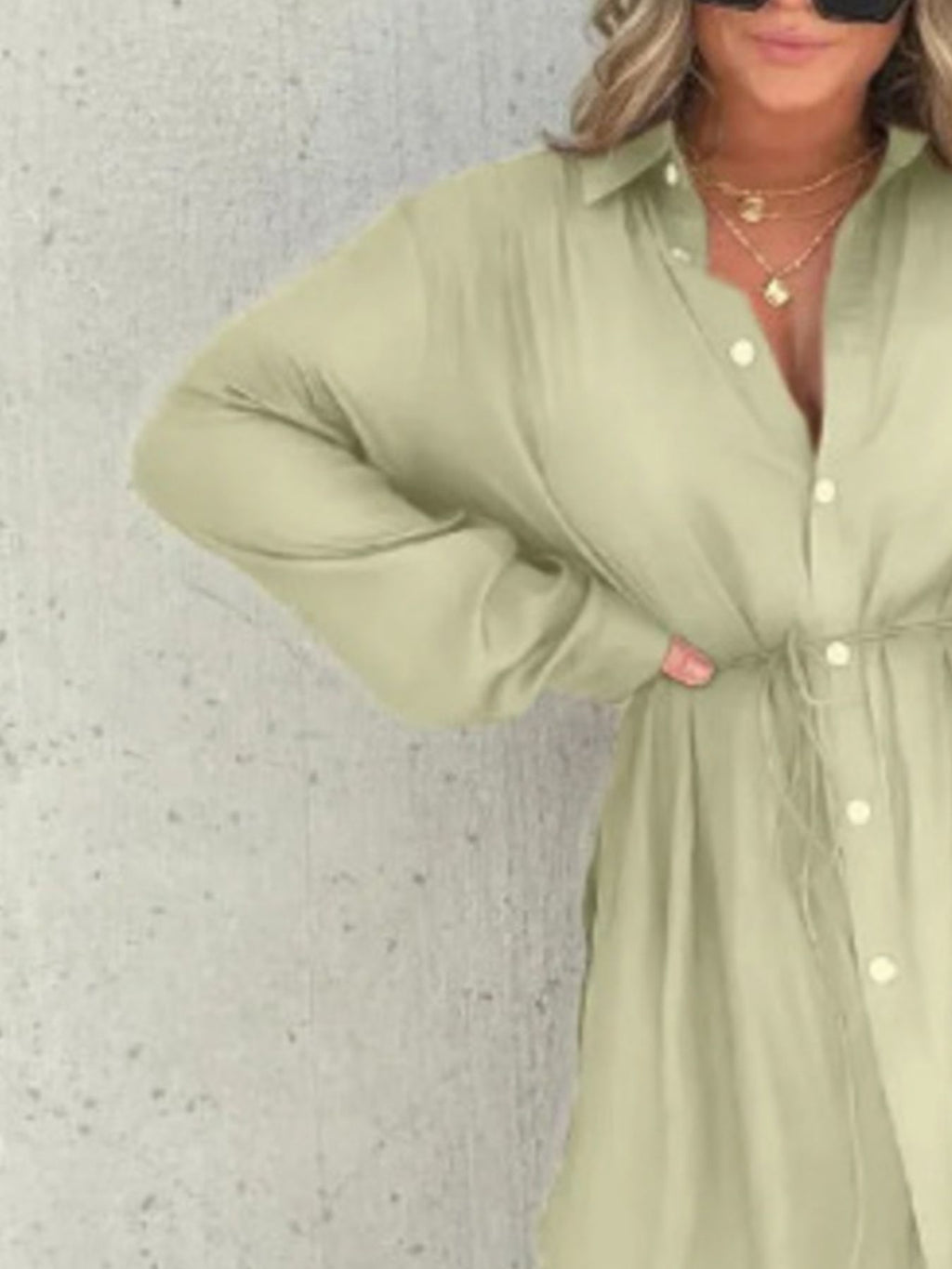 Full Size Button-Down Mini Shirt Dress product image 6