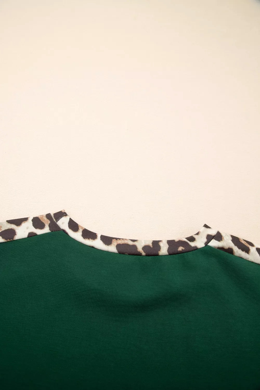 Leopard Trim Short Sleeve Relaxed Fit T-Shirt product image 9