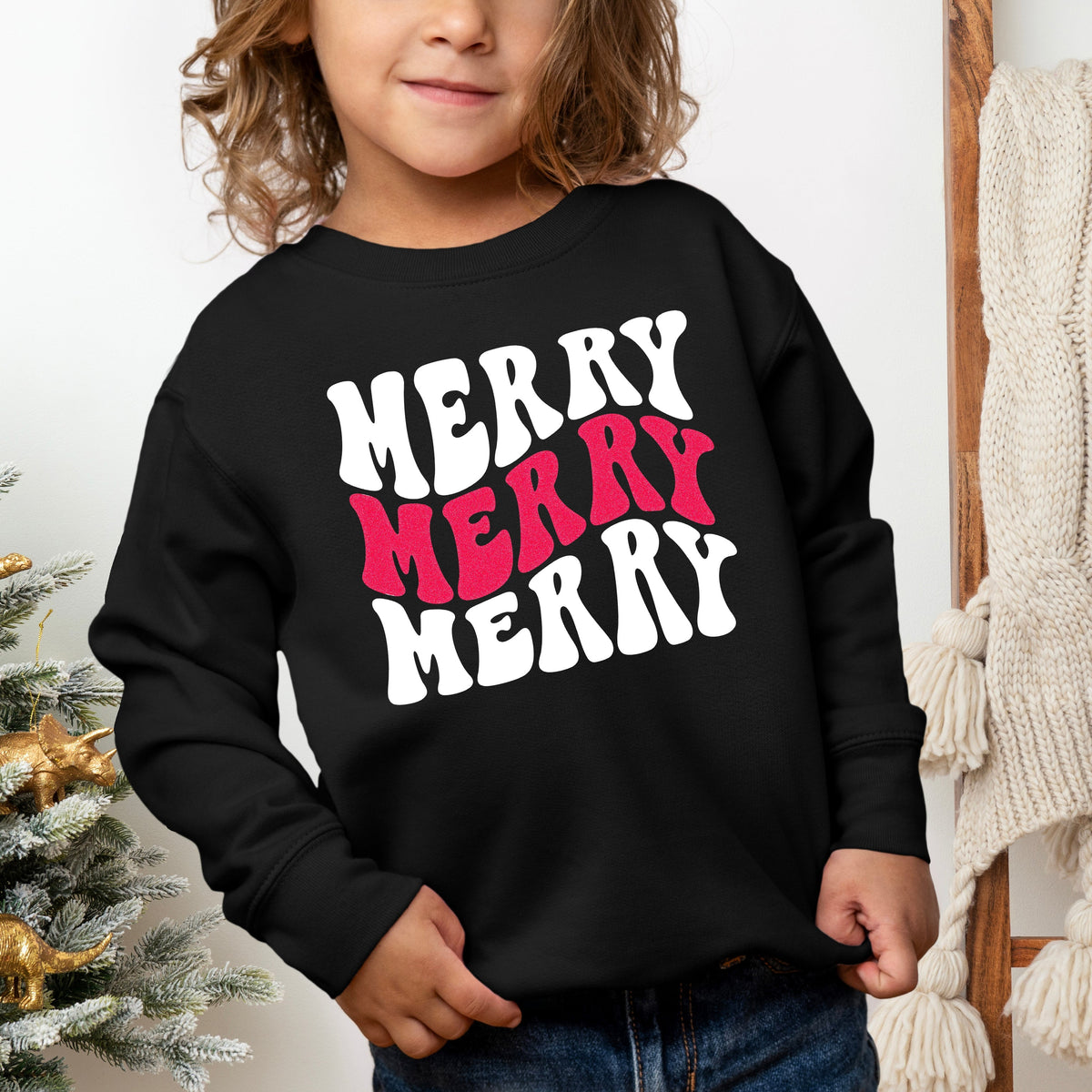 Merry Stacked Wavy Glitter | Youth Ultra-Soft Graphic product image 2