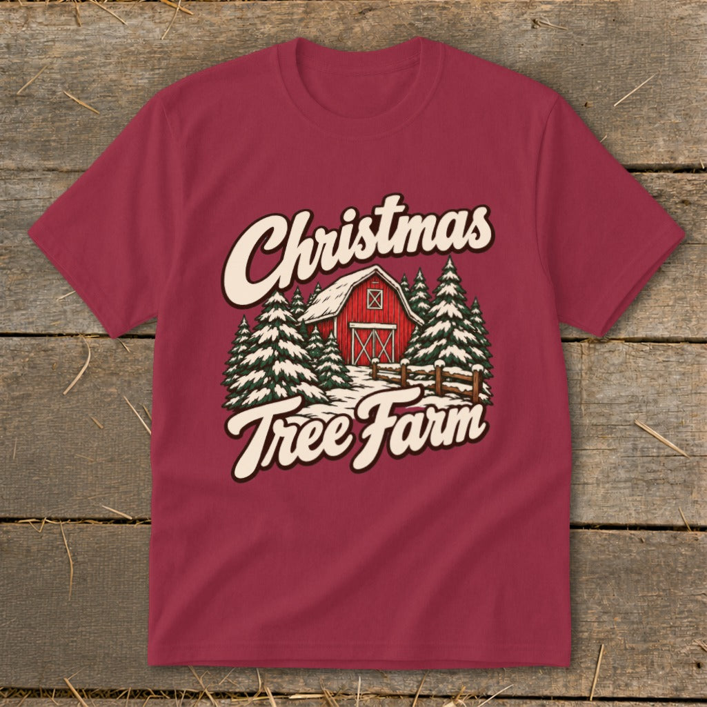 Christmas Tree Farm Barn Youth Tee product image 4