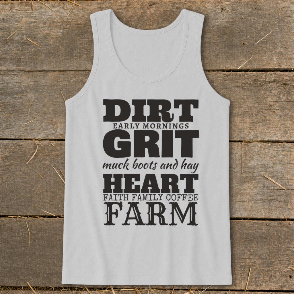 Dirt Grit Heart Farm Tank Top