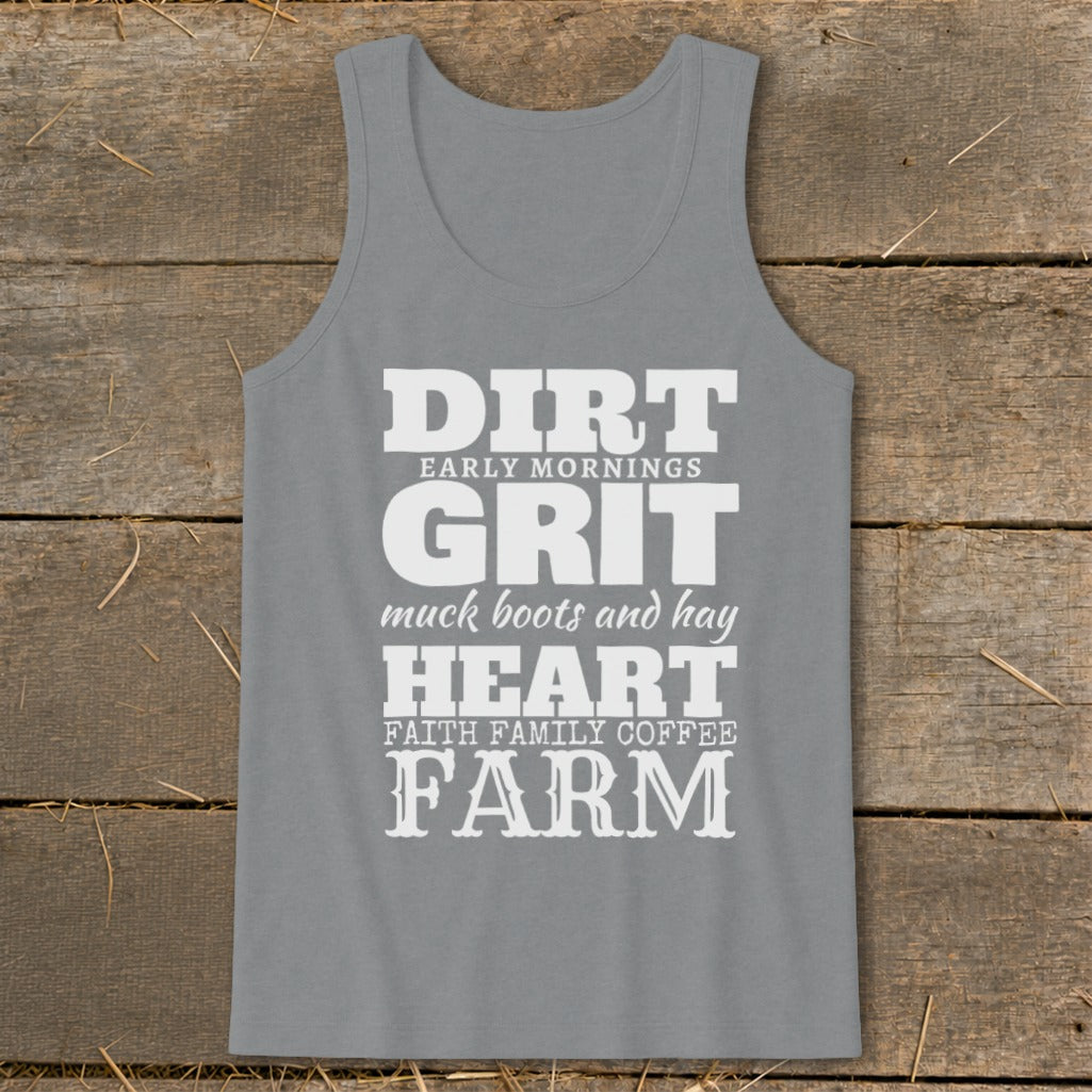 Dirt Grit Heart Farm Tank Top