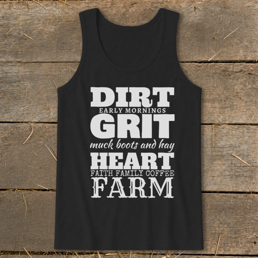 Dirt Grit Heart Farm Tank Top