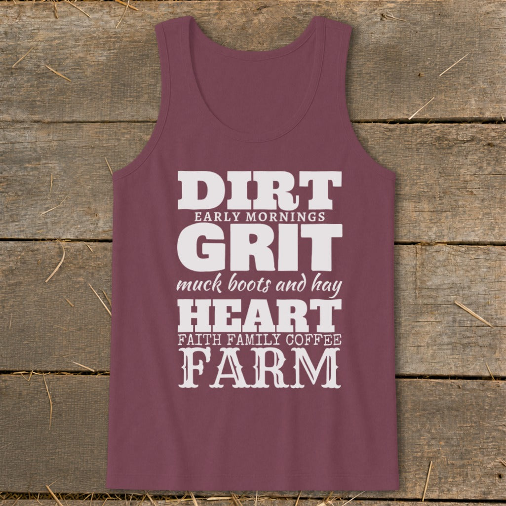 Dirt Grit Heart Farm Tank Top
