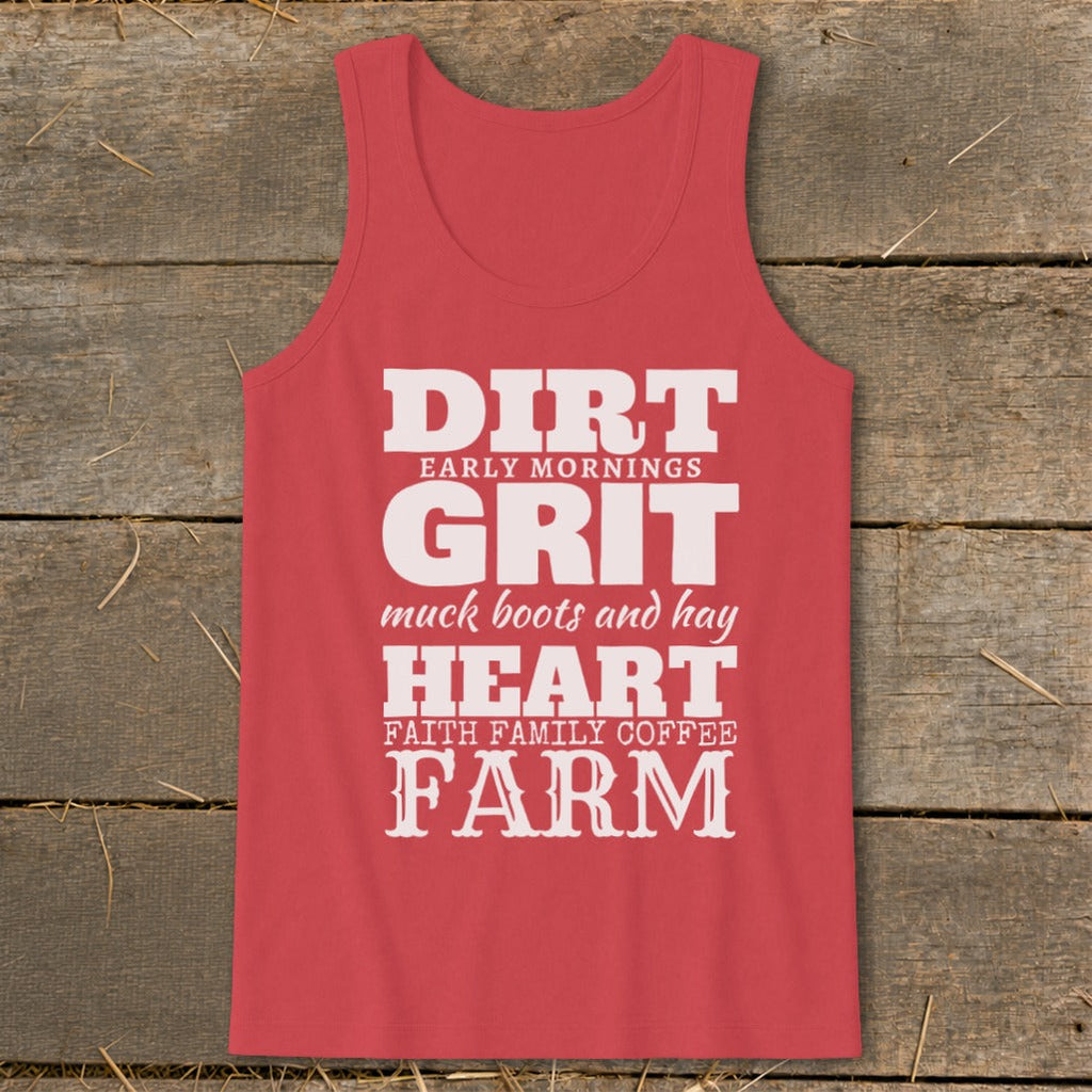 Dirt Grit Heart Farm Tank Top