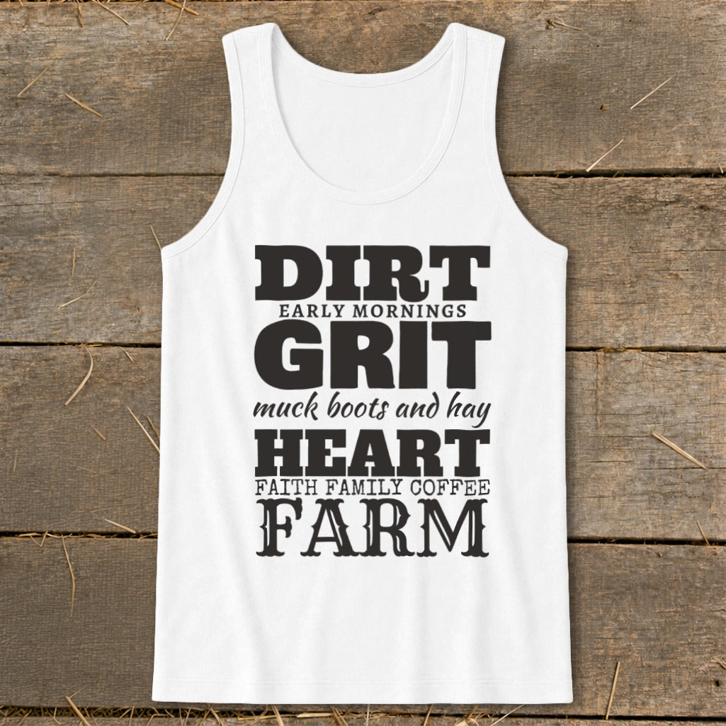 Dirt Grit Heart Farm Tank Top