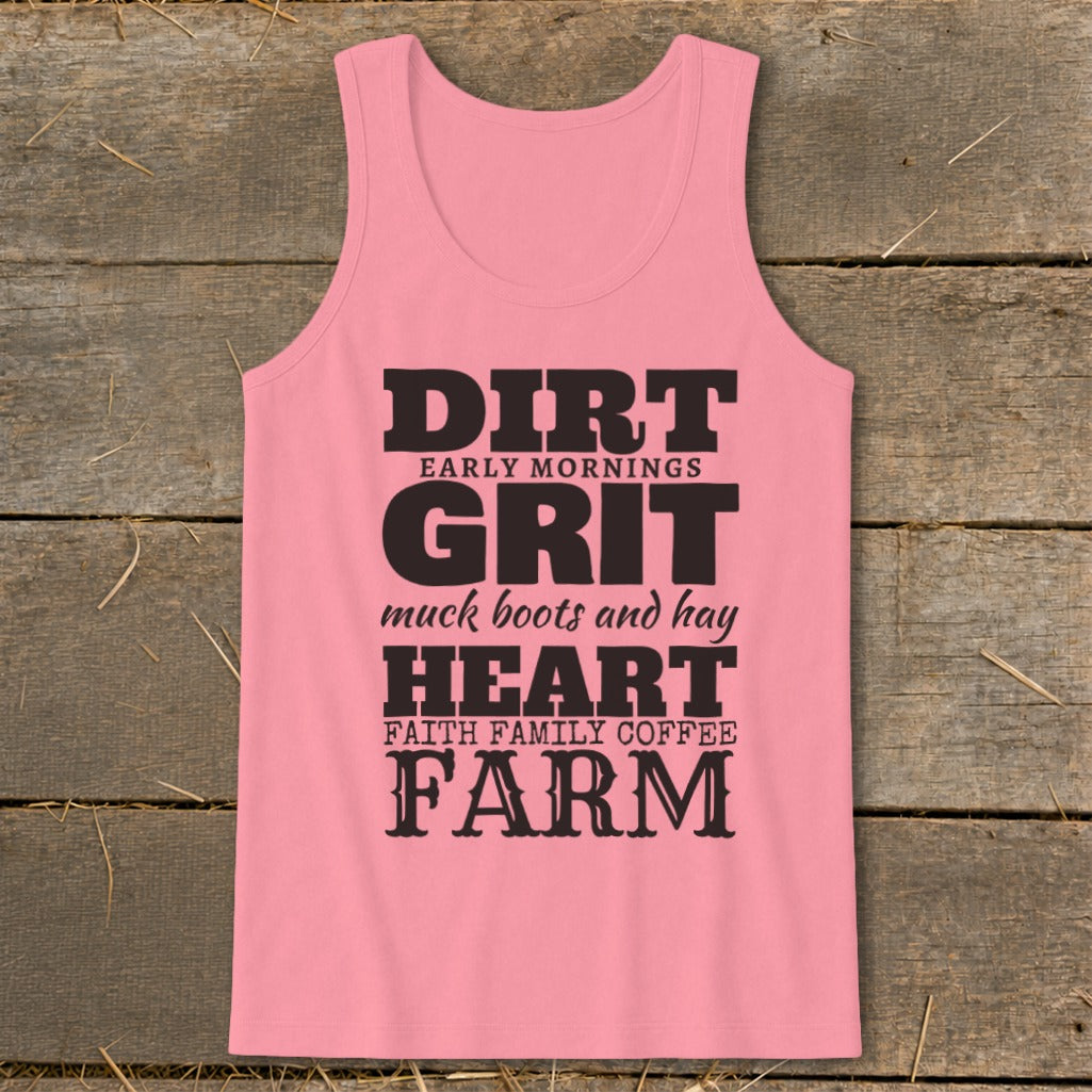 Dirt Grit Heart Farm Tank Top
