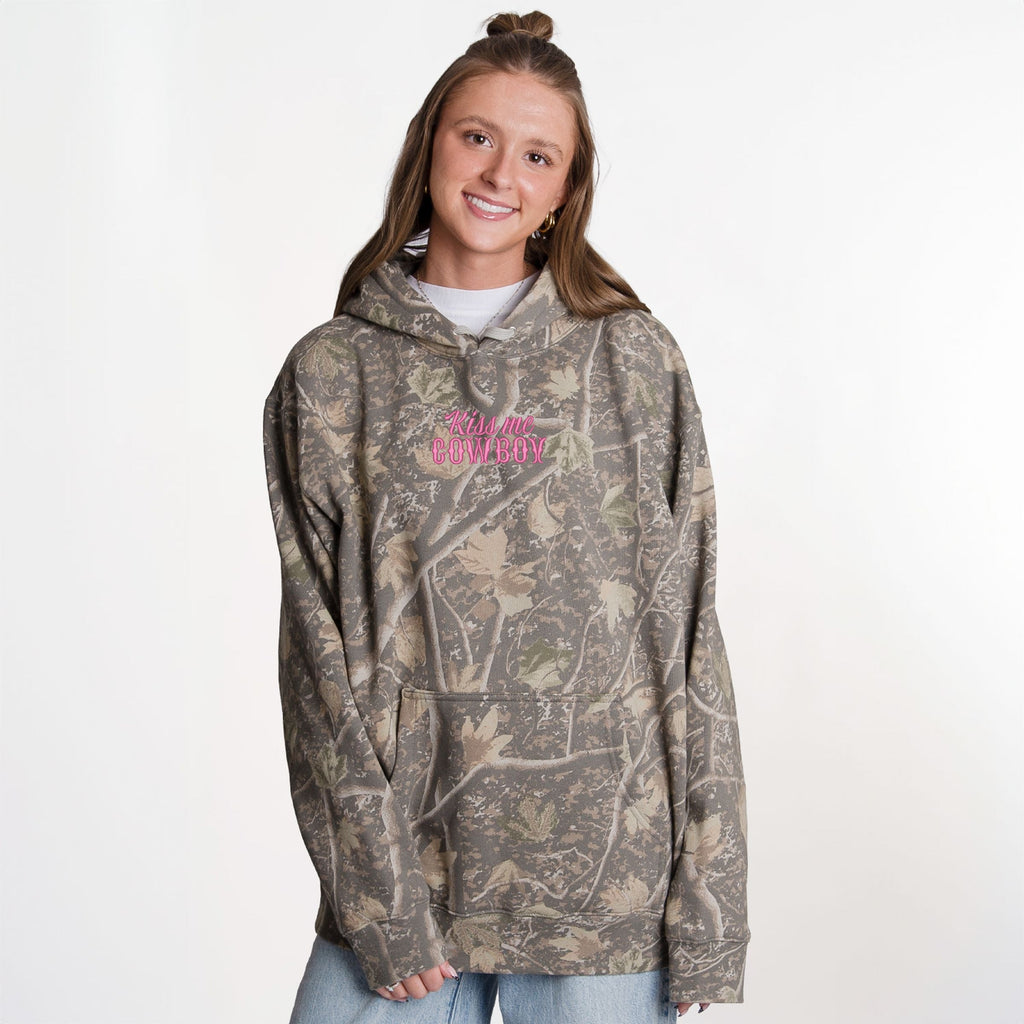 Embroidered Kiss Me Cowboy - Camo Hoodie product image 3