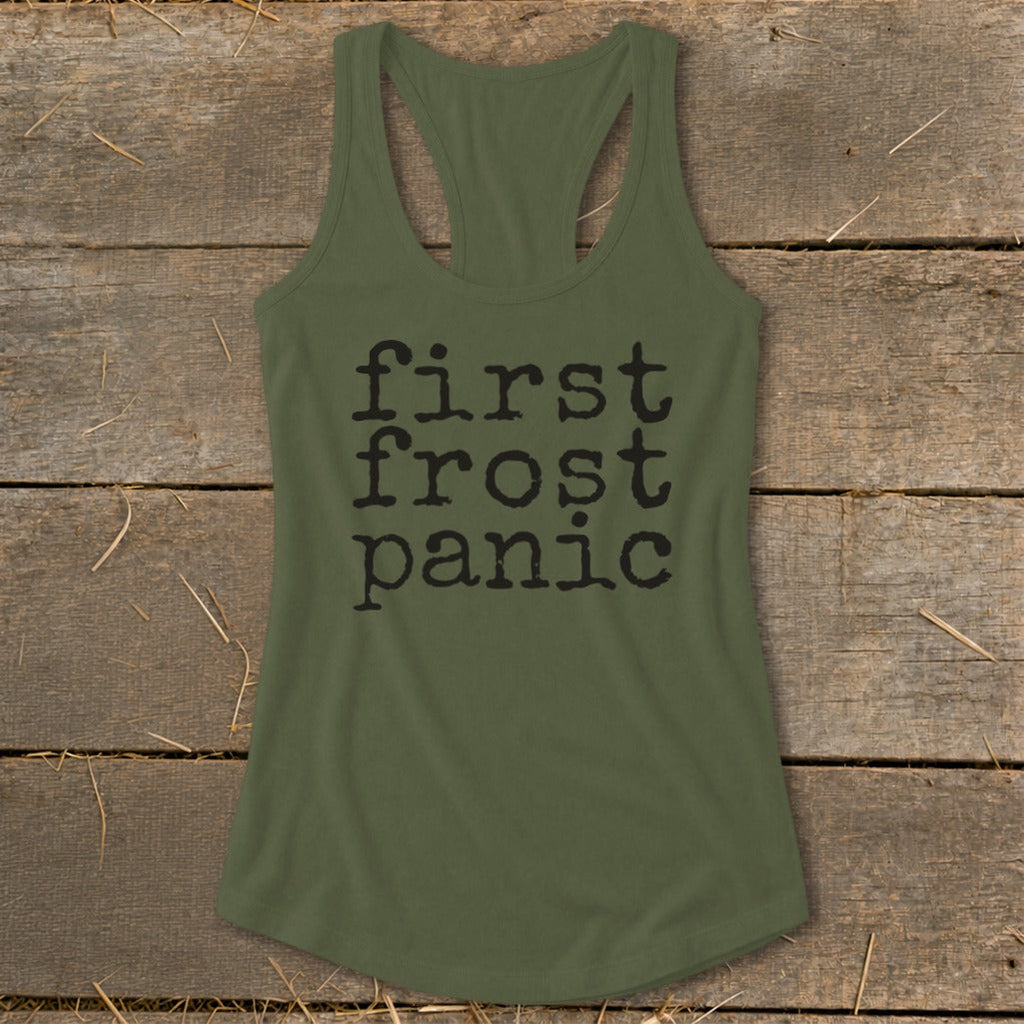 First Frost Panic Racerback Tank