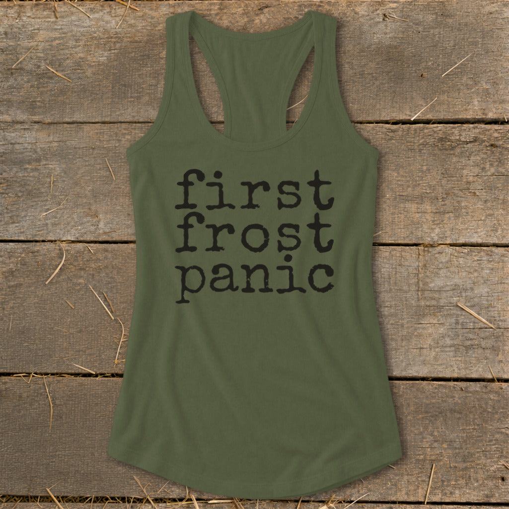 First Frost Panic Racerback Tank