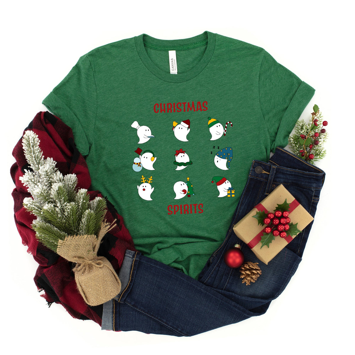 Christmas Spirits Red Words | Youth Graphic Short Sleeve Tee product image 1