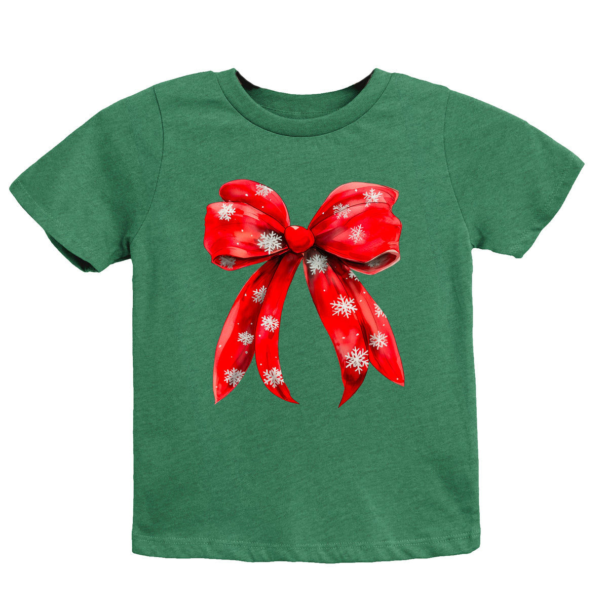 Coquette Christmas Snowflake Bow | Youth Graphic Short product image 3