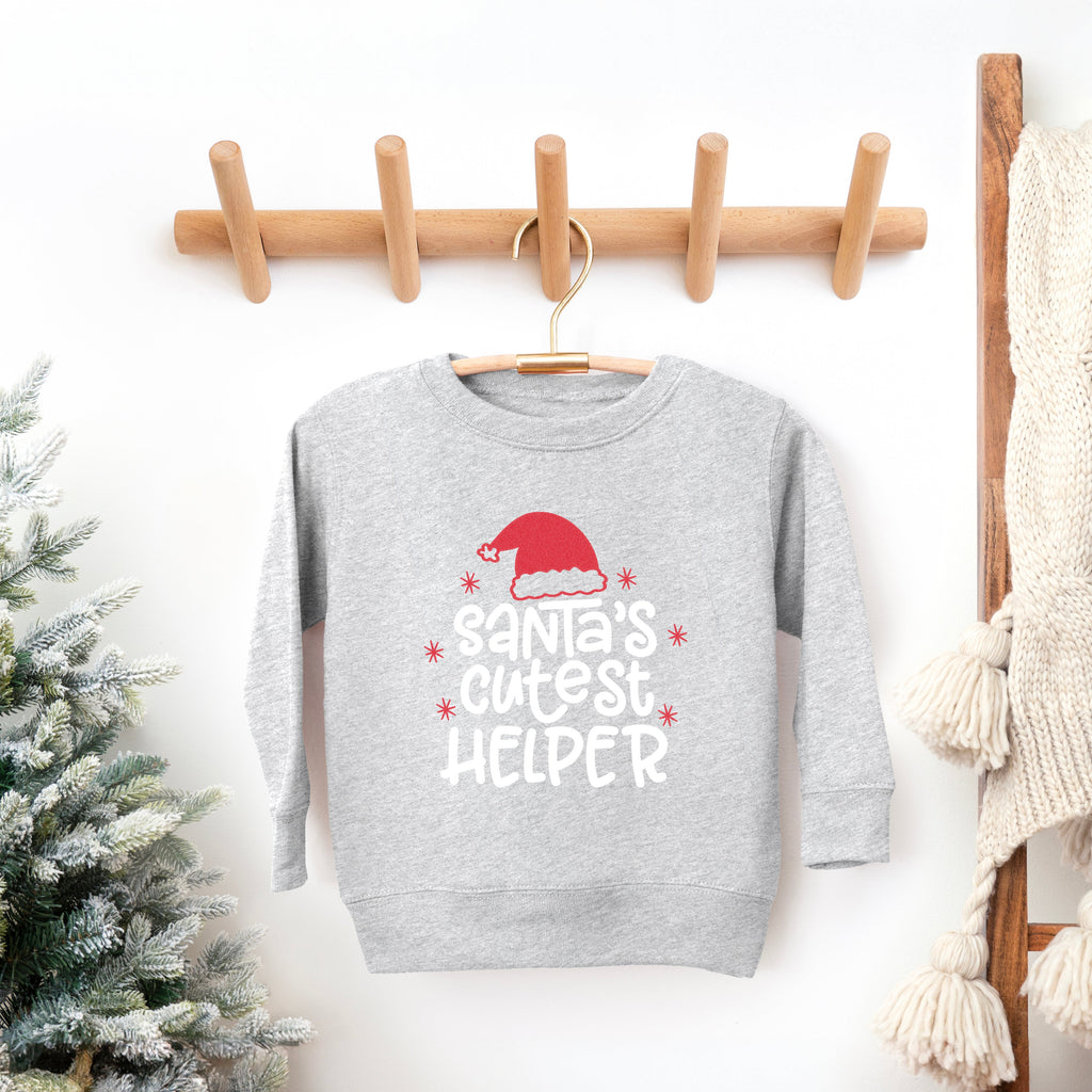 Santa's Cutest Helper Glitter | Toddler Graphic Sweatshirt product image 2