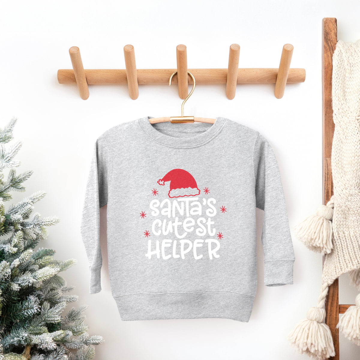Santa's Cutest Helper Glitter | Youth Ultra-Soft Graphic product image 1