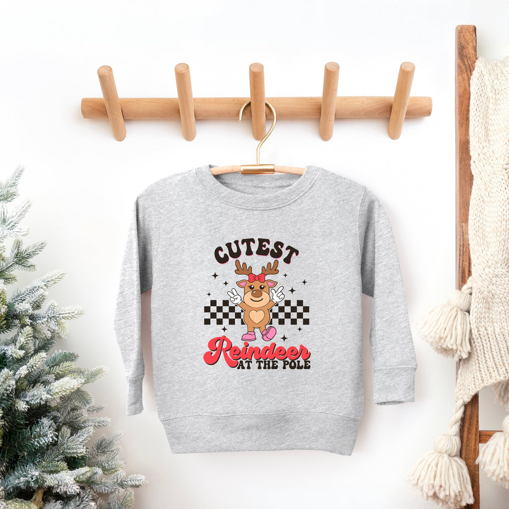 Cutest Reindeer At The Pole | Toddler Graphic Sweatshirt product image 2