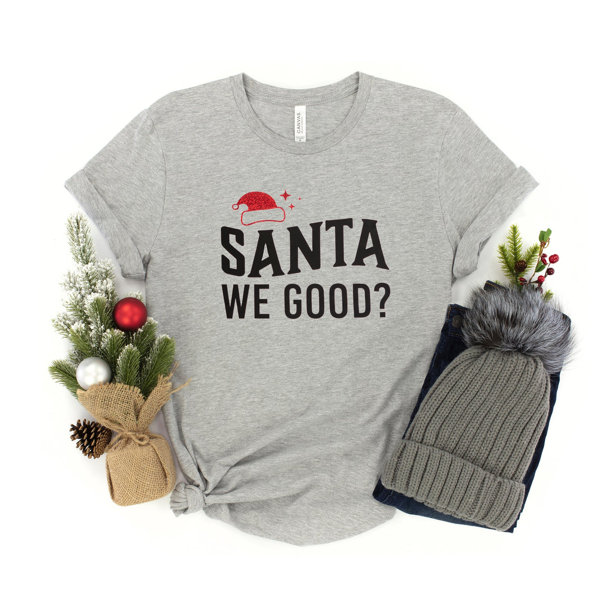 Santa We Good Glitter | Youth Graphic Short Sleeve Tee product image 3