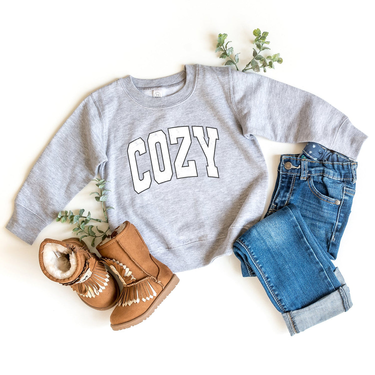 Cozy Worn Varsity | Toddler Graphic Sweatshirt product image 2