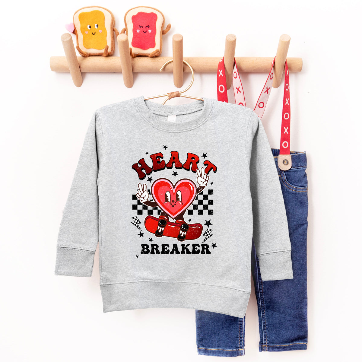 Heart Breaker Skater | Youth Ultra-Soft Graphic Sweatshirt product image 3