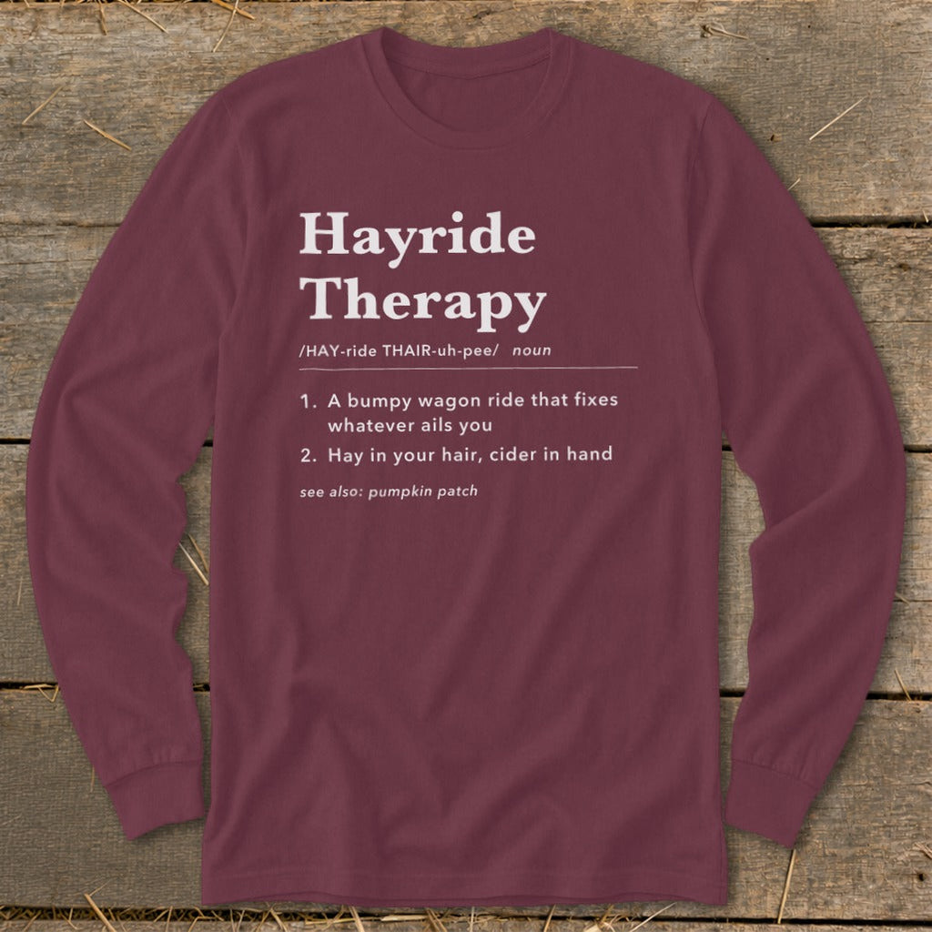 Hayride Therapy Definition Long Sleeve Tee product image 5
