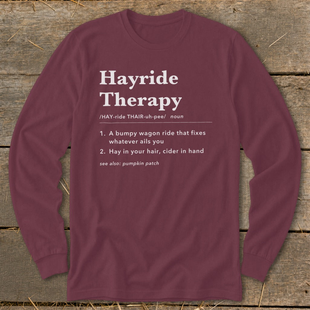 Hayride Therapy Definition Long Sleeve Tee product image 5
