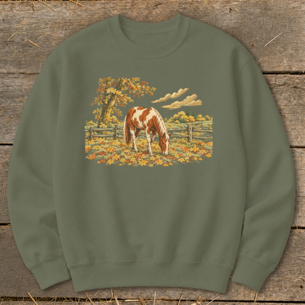 Horse in Fall Leaves Sweatshirt product image 1
