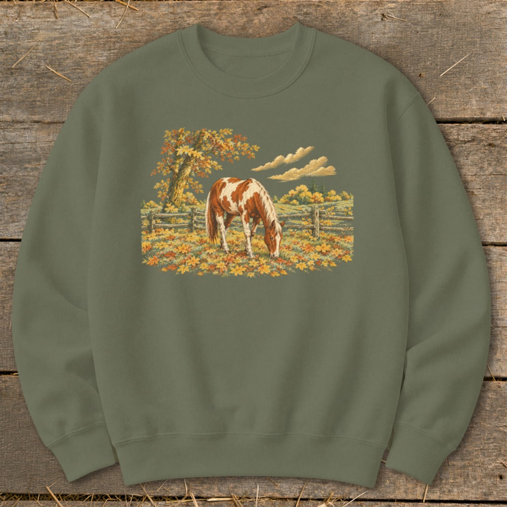 Horse in Fall Leaves Sweatshirt product image 1