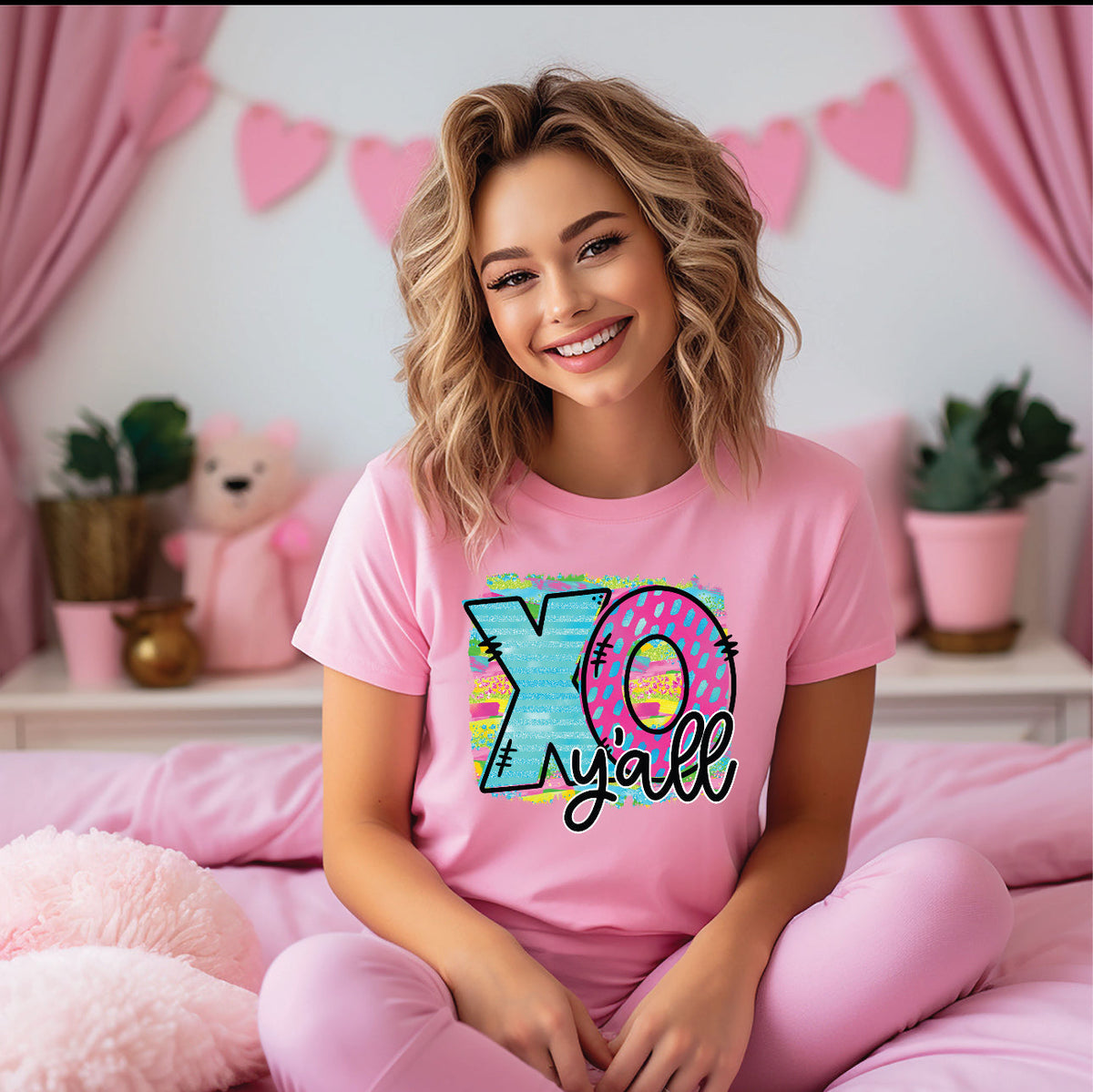 XOXO Yall on Pink Tee product image 1