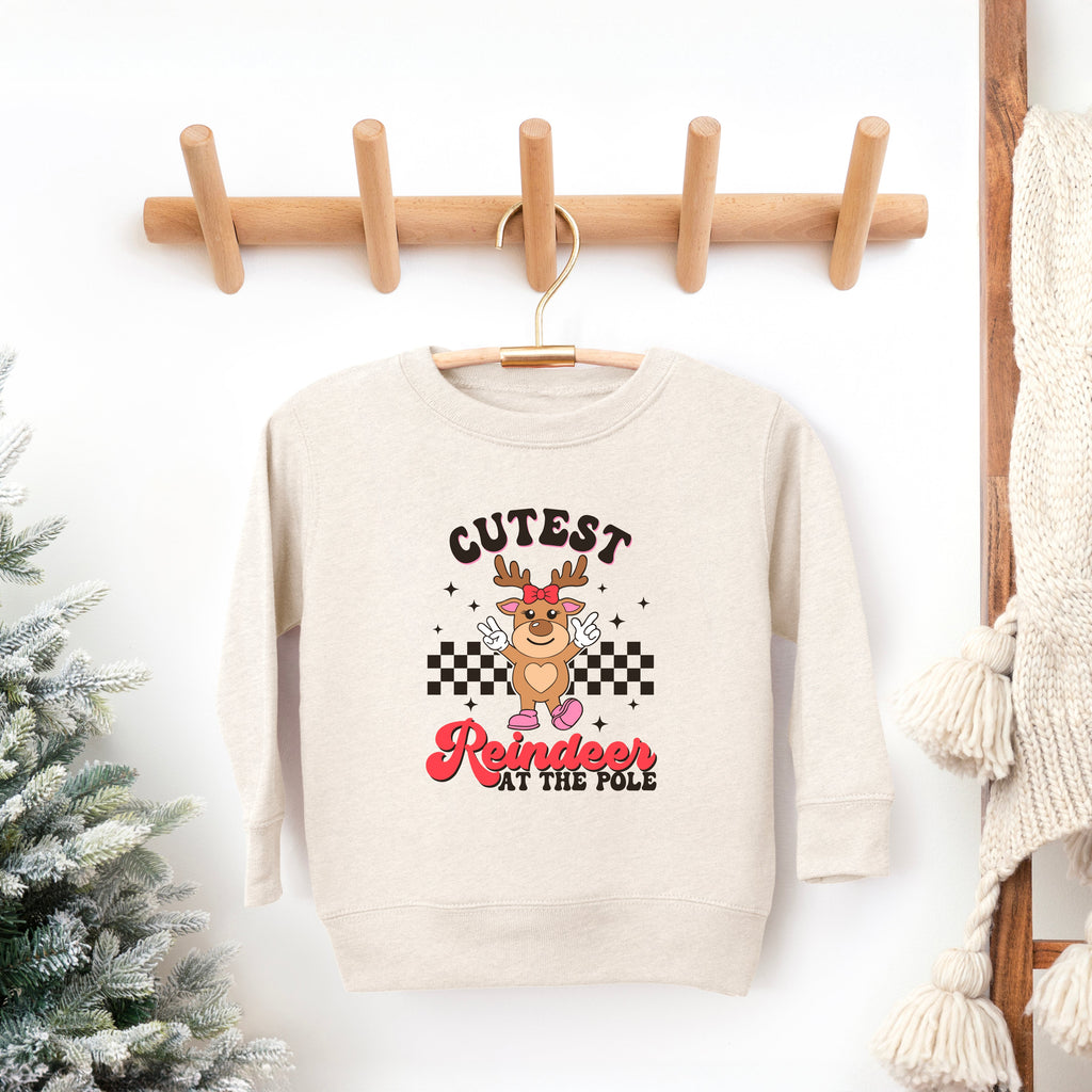 Cutest Reindeer At The Pole | Toddler Graphic Sweatshirt product image 3