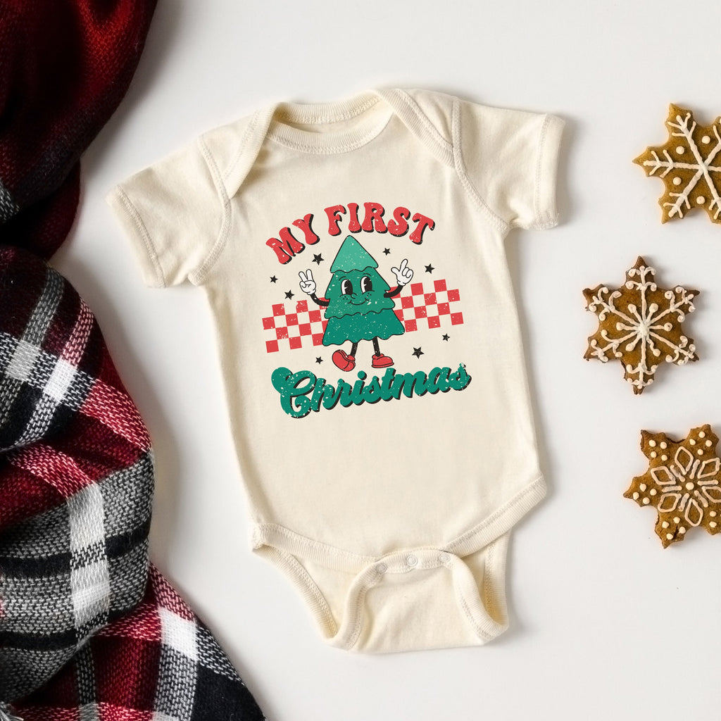 My First Christmas Tree | Baby Graphic Short Sleeve Bodysuit