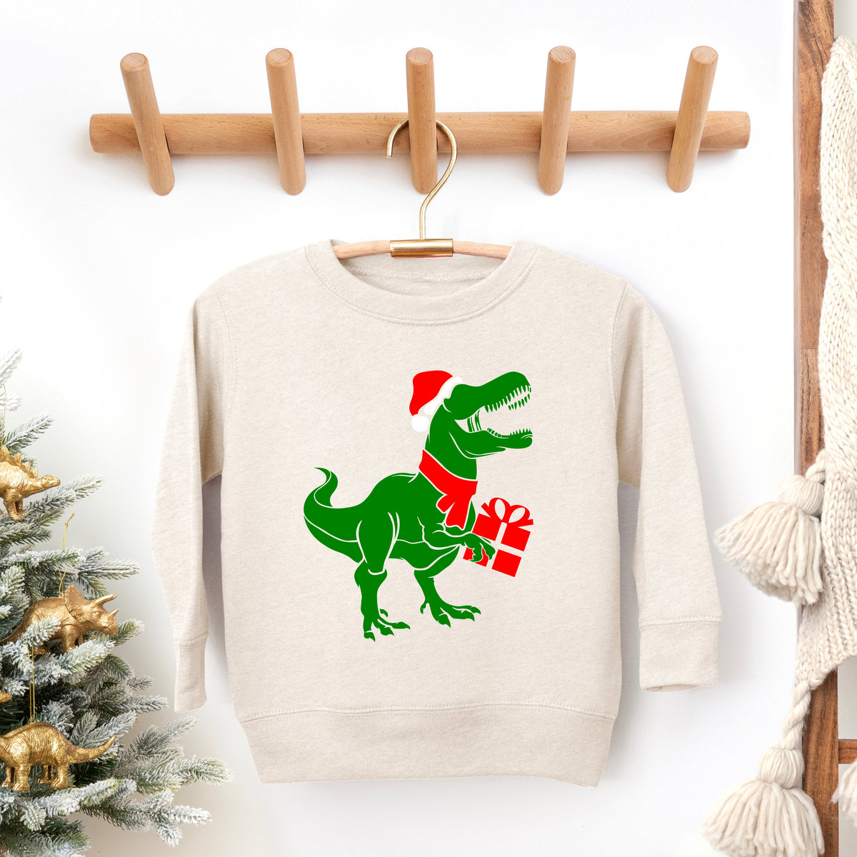 Dino Present | Youth Ultra-Soft Graphic Sweatshirt product image 3