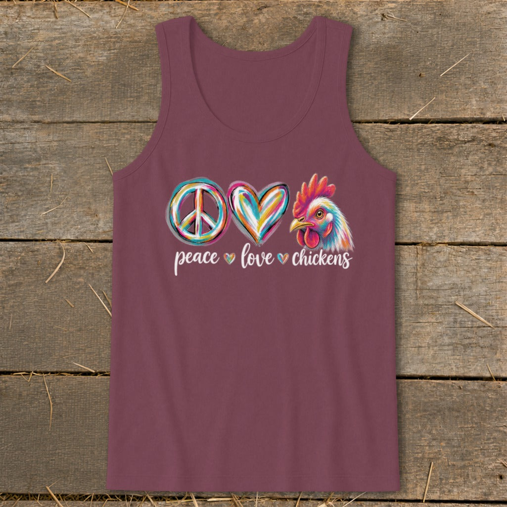 Peace Love for Chickens Tank Top
