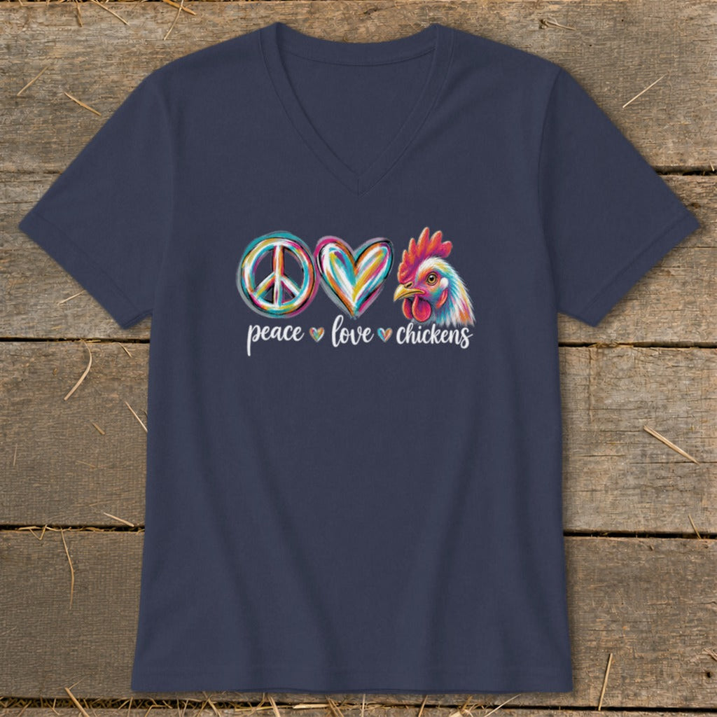 Peace Love for Chickens V-neck