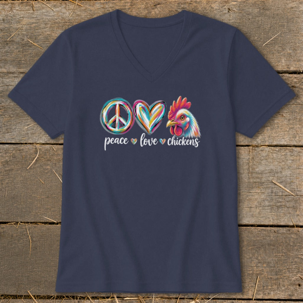 Peace Love for Chickens V-neck