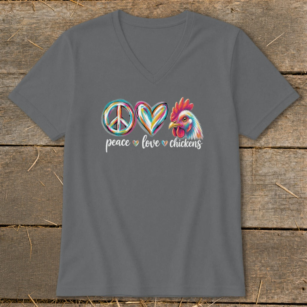 Peace Love for Chickens V-neck
