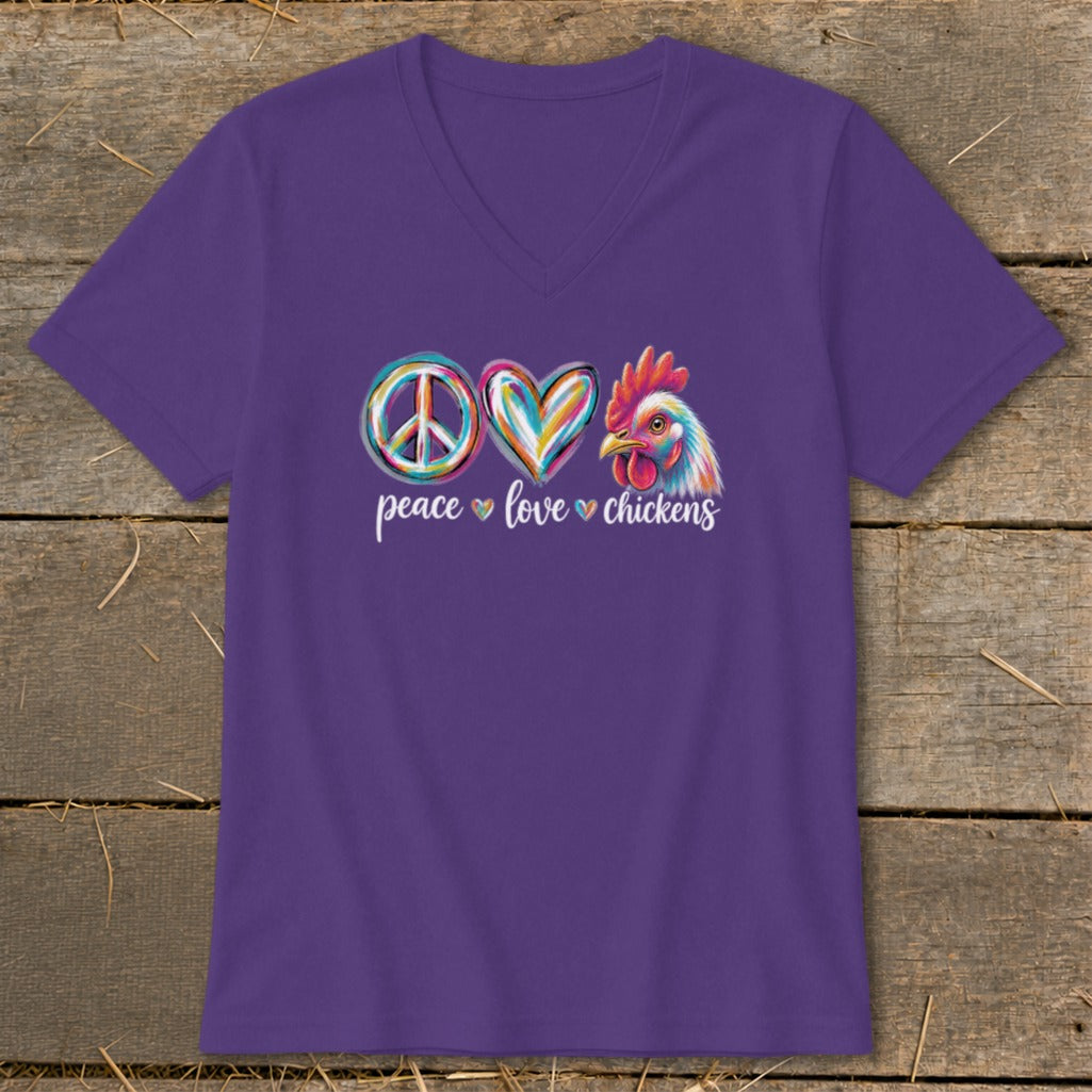 Peace Love for Chickens V-neck