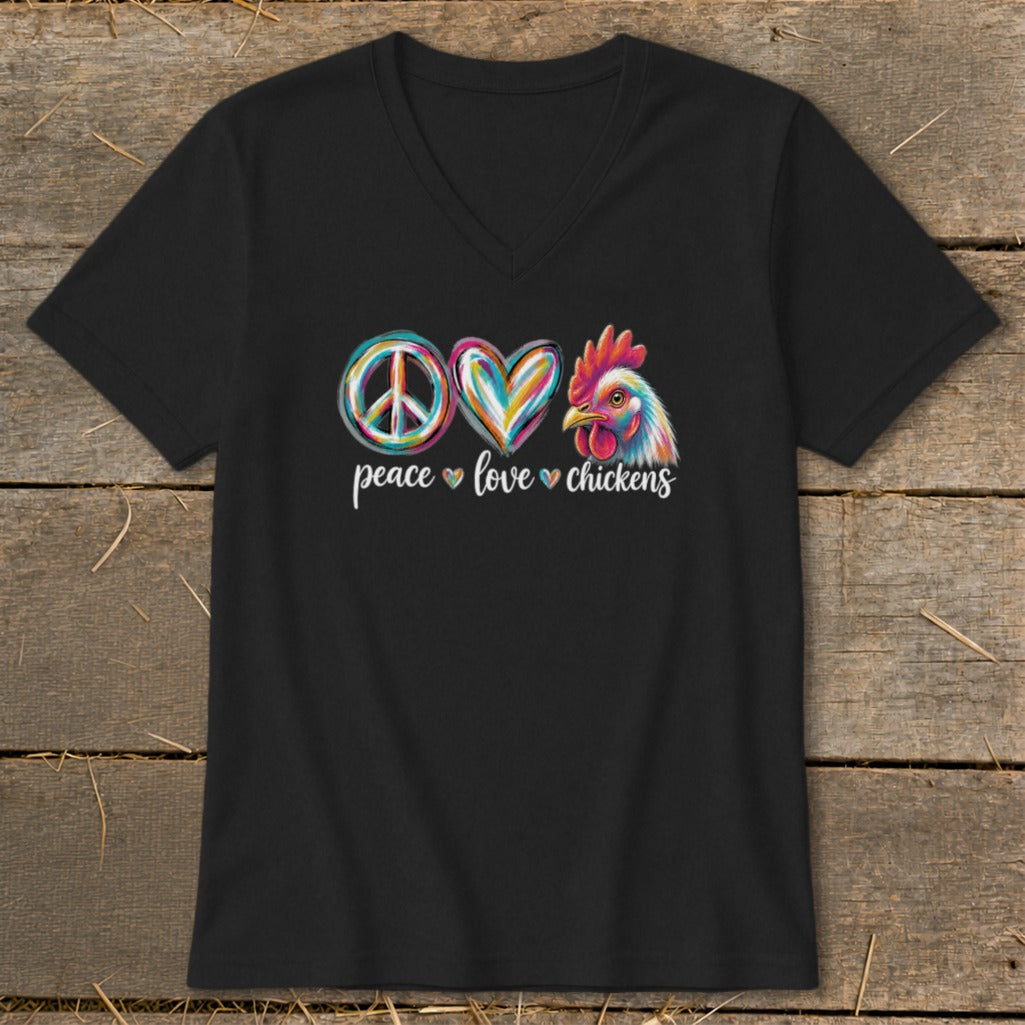Peace Love for Chickens V-neck