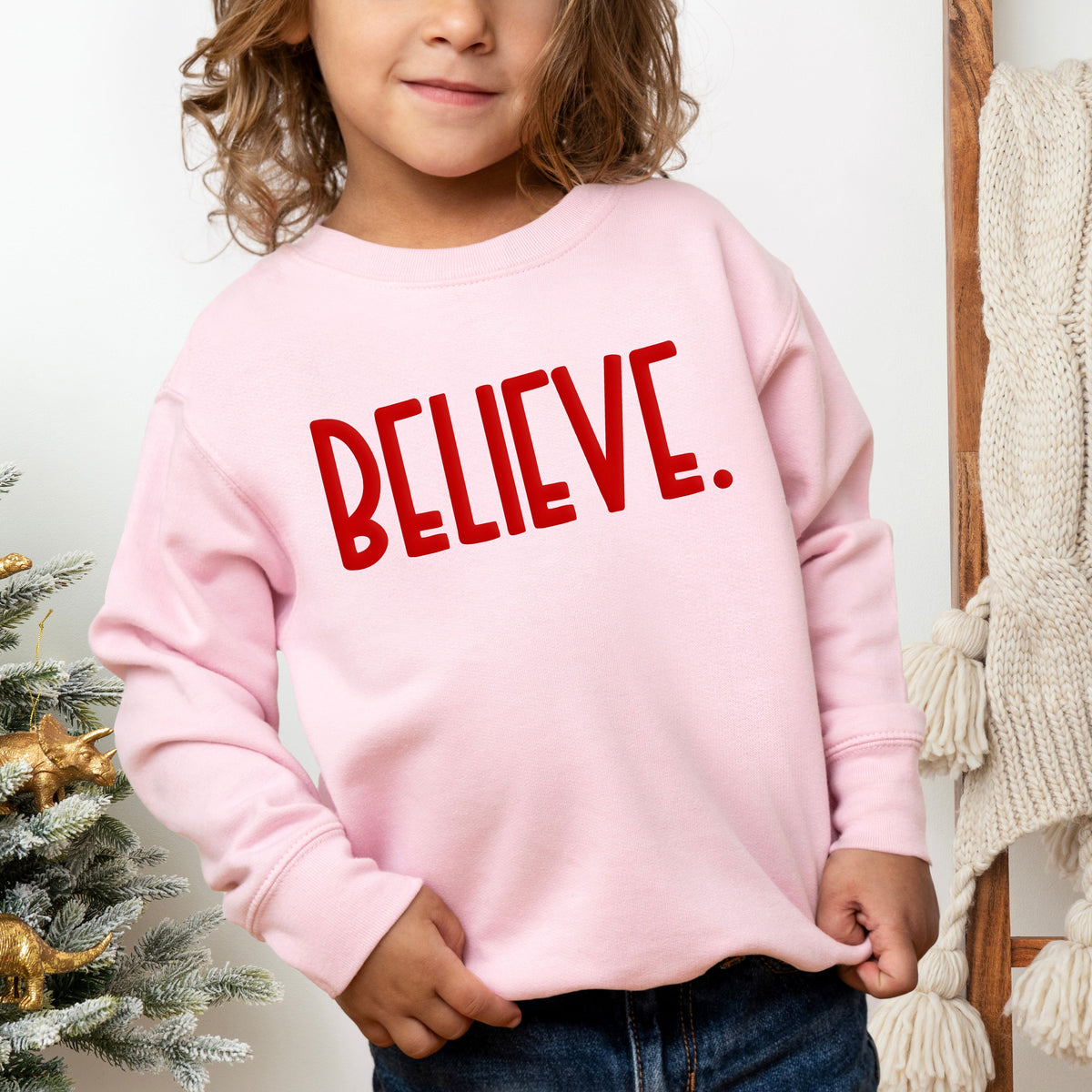 Believe Bold Puff Print | Toddler Graphic Sweatshirt product image 2